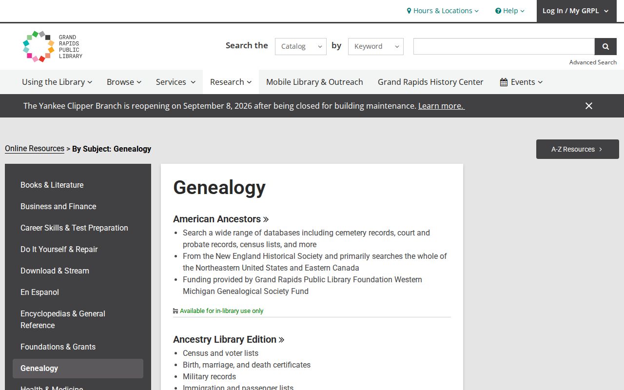 Wyoming city directory genealogy resources at Grand Rapids Public Library