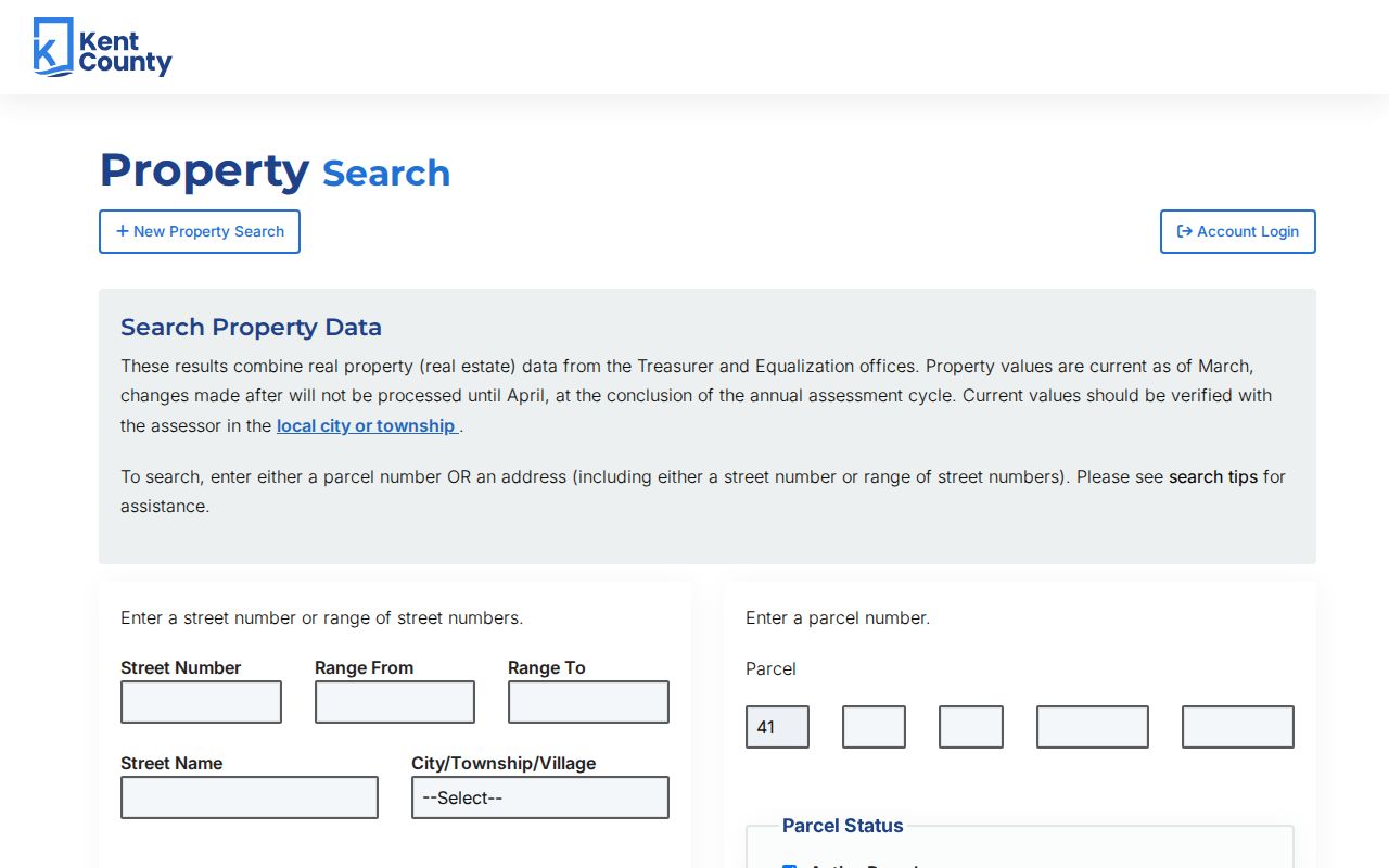 Wyoming residents directory view of Kent County Property Search