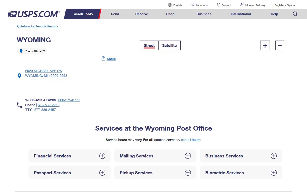 Wyoming ZIP code directory USPS Wyoming post office listing